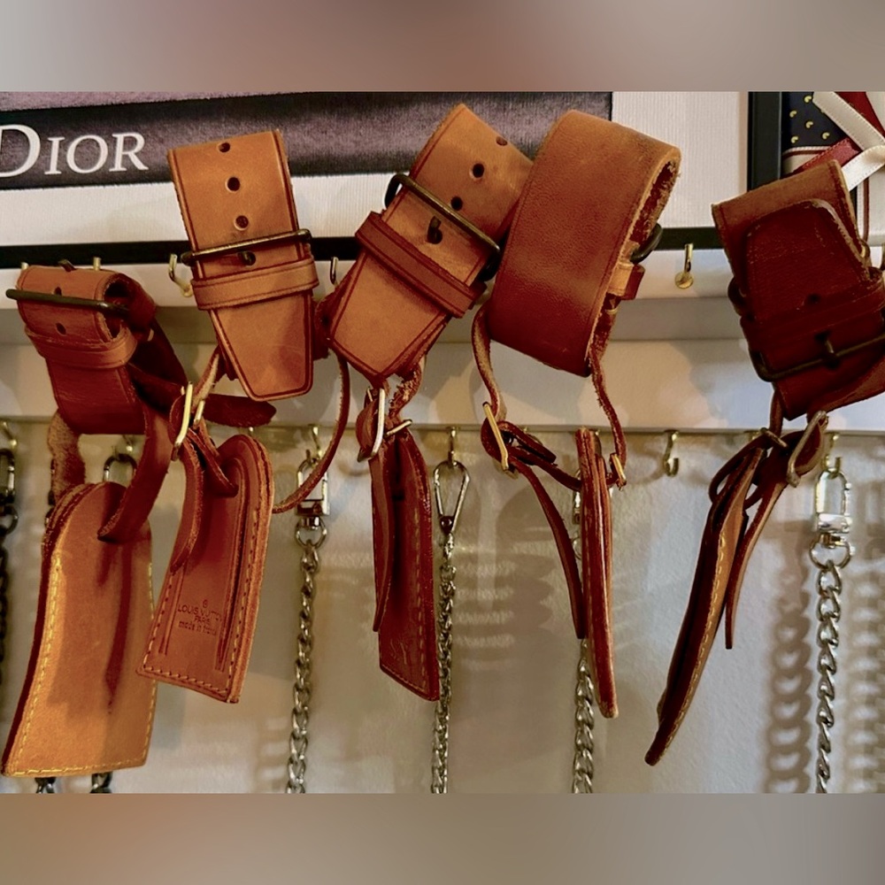 Louis Vuitton - Tan vachetta leather - luggage tags with poignant set